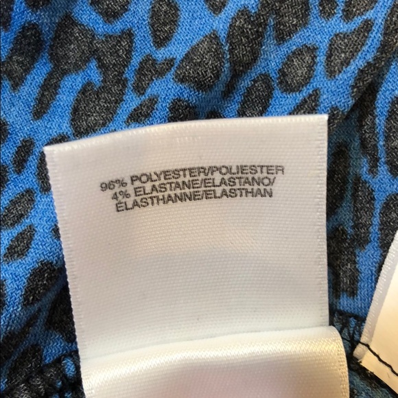 Jones New York blue black leopard faux wrap dress - Picture 6 of 6